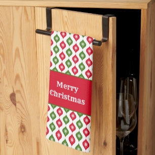 Vrolijk kerstfeest midden moderne ster-decoratie theedoek