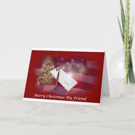 Vrolijk kerstfeest, mijn vriend feestdagen kaart (Voorkant)
