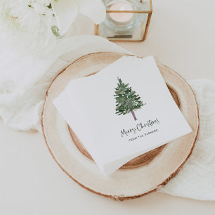 Vrolijk kerstfeest Minimale eenvoudige pine Servet