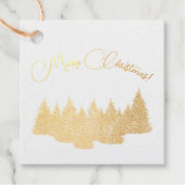 Vrolijk kerstfeest - minimalistisch - gouden spar bedankjes labels (Voorkant)