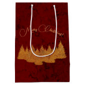 Vrolijk kerstfeest - minimalistisch - gouden spar medium cadeauzakje (Achterkant)