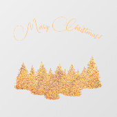 Vrolijk kerstfeest - minimalistisch - gouden spar  raamsticker (Vel)