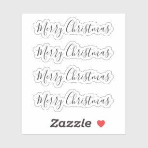 Vrolijk kerstfeest minimalistisch handgeschreven t sticker