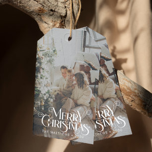 Vrolijk Kerstfeest Minimalistische Leuke Typografi Cadeaulabel