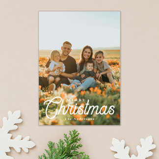 Vrolijk Kerstfeest Minimalistische Overlay Fotokaa Feestdagenkaart