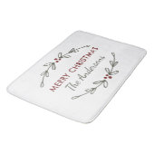 Vrolijk kerstfeest Mistletoe en Berries Bath Mat (Gekanteld)