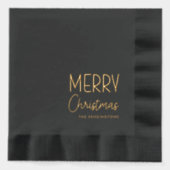 Vrolijk kerstfeest Modern Casual leuk script Folie Servetten (Voorkant)