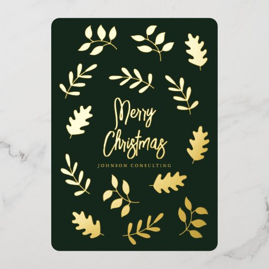 Vrolijk kerstfeest Modern Eenvoudige olievloeistof Folie Feestdagenkaart (Voorkant)