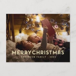 Vrolijk kerstfeest Modern Eenvoudige Typografie Feestdagenkaart