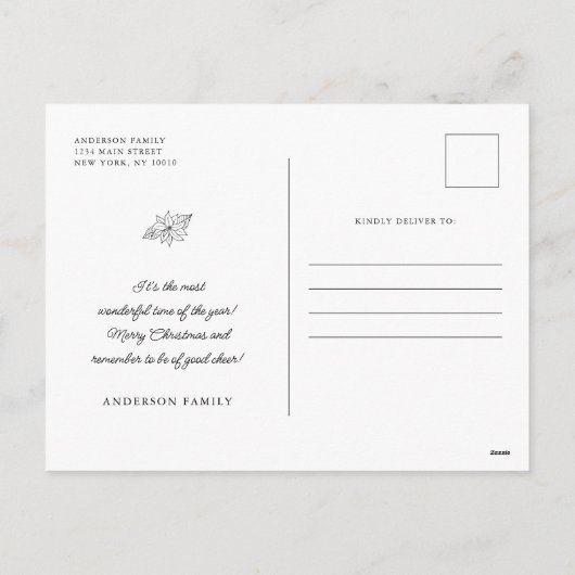 Vrolijk kerstfeest Modern Elegant kerstboom Feestdagenkaart (Achterkant)