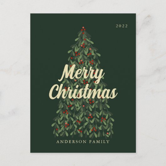Vrolijk kerstfeest Modern Elegant kerstboom Feestdagenkaart (Voorkant)