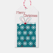 Vrolijk kerstfeest Modern Fun Red Blue Gift Kerstm Cadeaulabel (Voorkant)