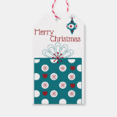 Vrolijk kerstfeest Modern Fun Red Blue Gift Kerstm Cadeaulabel (Voorkant)