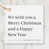 Vrolijk kerstfeest, modern kerstcadeautje label (Voorkant)