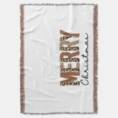 "Vrolijk kerstfeest" Modern kleurenblok Leopard Bo Deken (Voorkant Verticaal)