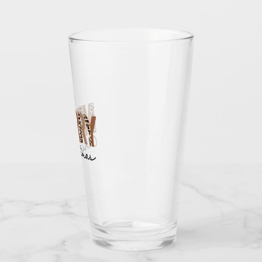 "Vrolijk kerstfeest" Modern kleurenblok Leopard Bo Glas (Links)