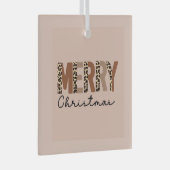 "Vrolijk kerstfeest" Modern kleurenblok Leopard Bo Glas Ornament (Voorkant Rechts)