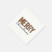 "Vrolijk kerstfeest" Modern kleurenblok Leopard Bo Servet (Hoek)