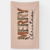 "Vrolijk kerstfeest" Modern kleurenblok Leopard Bo Spandoek (Verticaal)