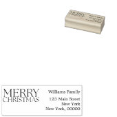 Vrolijk Kerstfeest Modern Minimalistisch Retouradr Rubberstempel (Gestempeld)