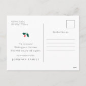 Vrolijk kerstfeest Modern Red Holly Berries Feestdagenkaart (Achterkant)