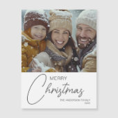 Vrolijk Kerstfeest Modern Script Foto Magnetische  (Voorkant)