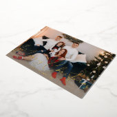 Vrolijk kerstfeest Modern Script-fotokaart Folie Uitnodiging (Gedraaid)