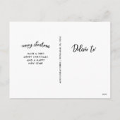 vrolijk kerstfeest | Modern wit script met foto Feestdagenkaart (Achterkant)