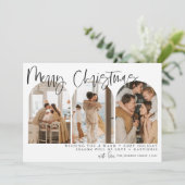 Vrolijk kerstfeest Moderne Arch-fotofeestkaarten Feestdagenkaart (Staand voorkant)