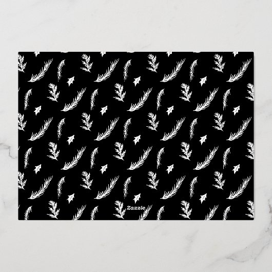 Vrolijk Kerstfeest moderne boog 3 foto's zwart scr Folie Feestdagenkaart (Achterkant)