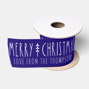 Vrolijk Kerstfeest Moderne Boom Gepersonaliseerde Lint