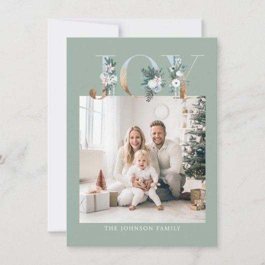 Vrolijk kerstfeest! Moderne, eenvoudige foto Feestdagenkaart (Voorkant)