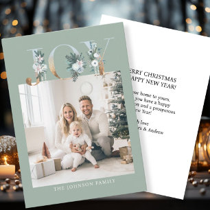 Vrolijk kerstfeest! Moderne, eenvoudige foto Feestdagenkaart