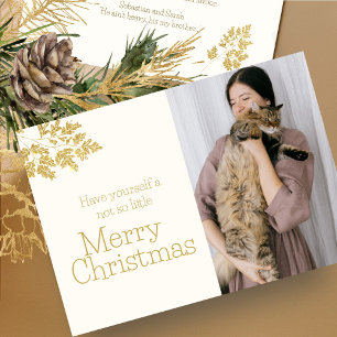 Vrolijk Kerstfeest Moderne Kattenfoto Feestdagenkaart