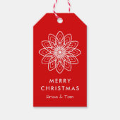 Vrolijk kerstfeest moderne minimalistische bloemen cadeaulabel (Voorkant)