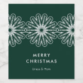 Vrolijk kerstfeest moderne minimalistische bloemen wijn etiket (Enkel label)