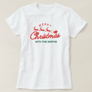 Vrolijk kerstfeest moderne minimalistische familie t-shirt