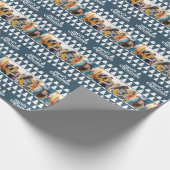 Vrolijk kerstfeest moderne typografie  3 foto cadeaupapier (Hoek)