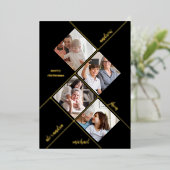 Vrolijk kerstfeest | Moderne vier fotocollage Folie Feestdagenkaart (Staand Voorkant)