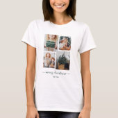 Vrolijk kerstfeest | Moderne vier fotocollage T-shirt (Voorkant)