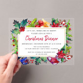 Vrolijk kerstfeest Moderne Waterverf kerstdiner Acryl Uitnodigingen (Insitu (Draagbaar))