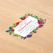 Vrolijk kerstfeest Moderne Waterverf kerstdiner Acryl Uitnodigingen (Laagn)