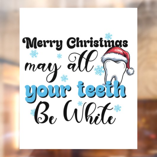 Vrolijk kerstfeest, mogen al uw tanden wit zijn raamsticker (Vel 2)