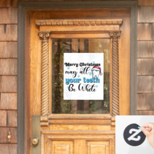 Vrolijk kerstfeest, mogen al uw tanden wit zijn raamsticker