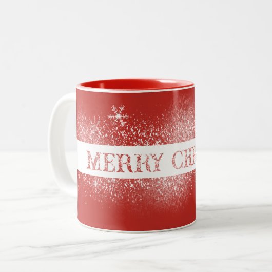 Vrolijk kerstfeest Mok Snowflake (Voorkant links)