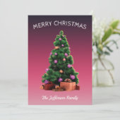 Vrolijk kerstfeest, mooi nieuwjaar, eenvoudig Fees Kaart (Staand voorkant)