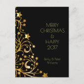 Vrolijk kerstfeest, mooi nieuwjaar gouden sterren feestdagenkaart (Voorkant)