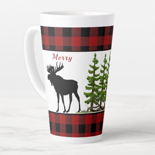 Vrolijk kerstfeest Moose Latte Mok (Linkerhoek)