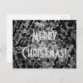 Vrolijk kerstfeest! Mosaic Stone Glass White Feestdagenkaart (Voorkant / Achterkant)