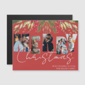 Vrolijk kerstfeest Multi Foto Red Holiday Kaart (Voorkant / Achterkant)